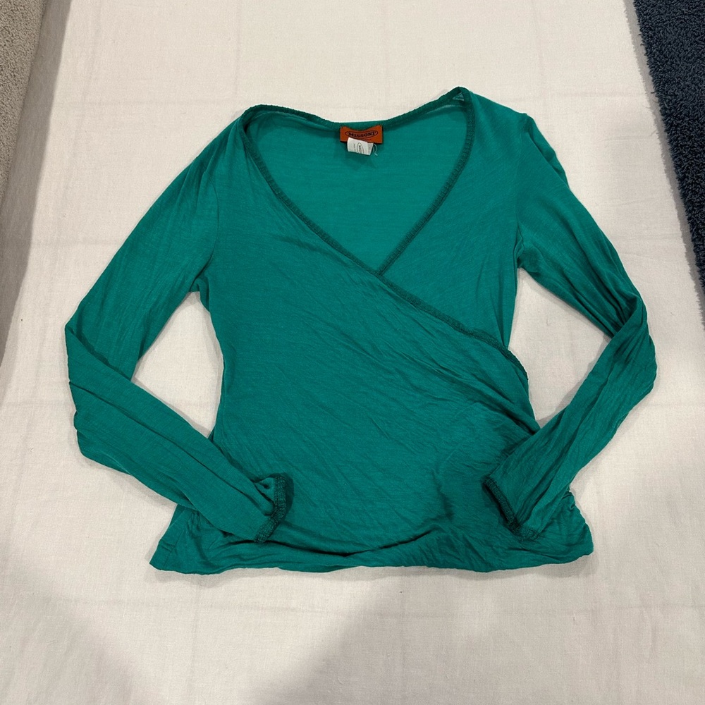 Missoni long sleeve green top size 40